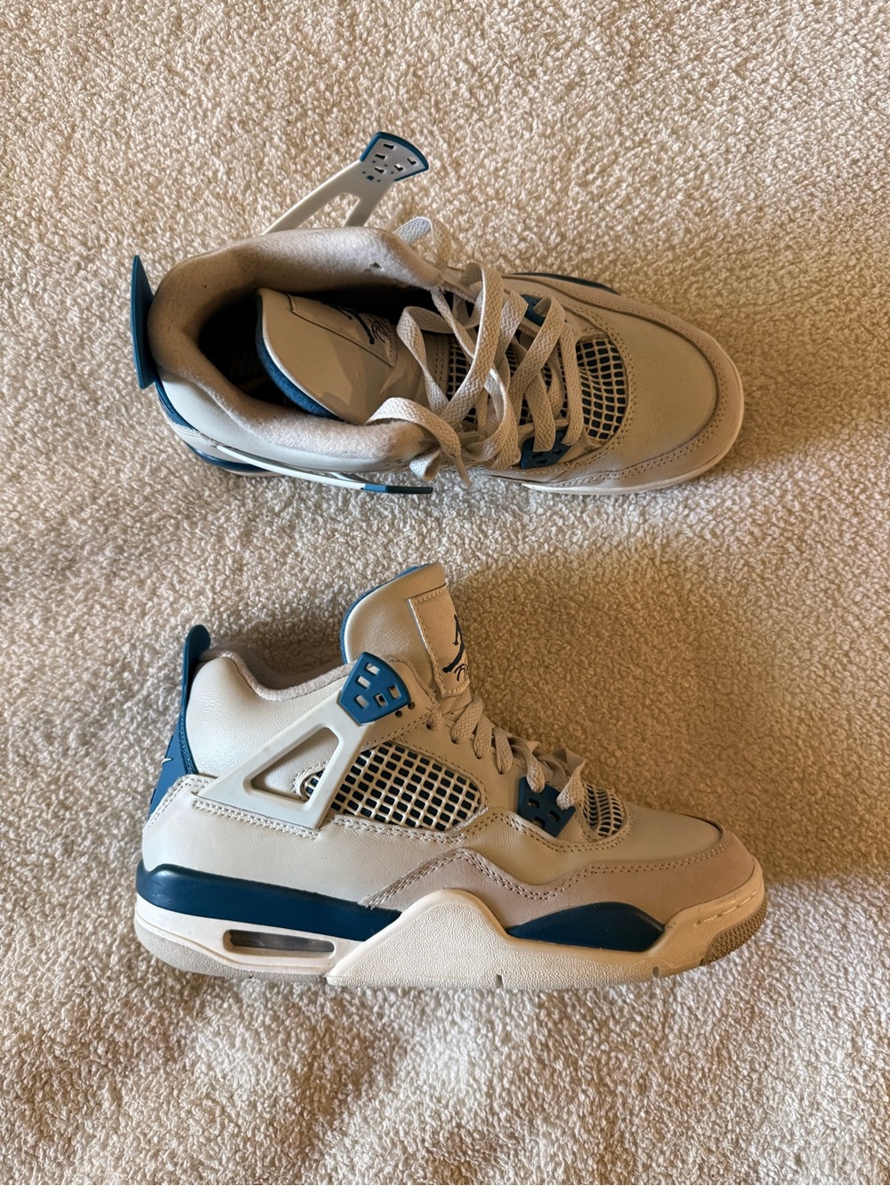 Jordan Retro Sneakers in White and Navy